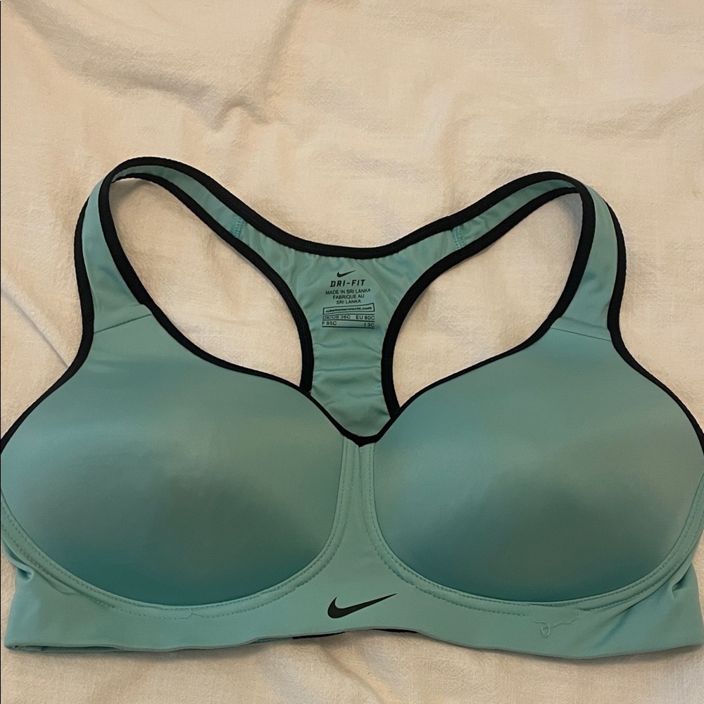 Nike Women's Sports Bra - Teal and Black